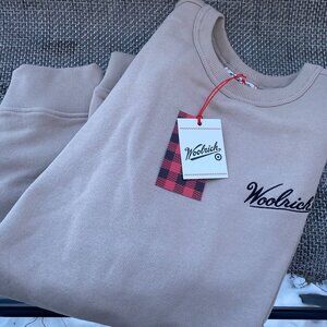 ~Adult Big Boot Graphic Print Pullover Sweatshirt - Woolrich Taupe~LRG~NWT's